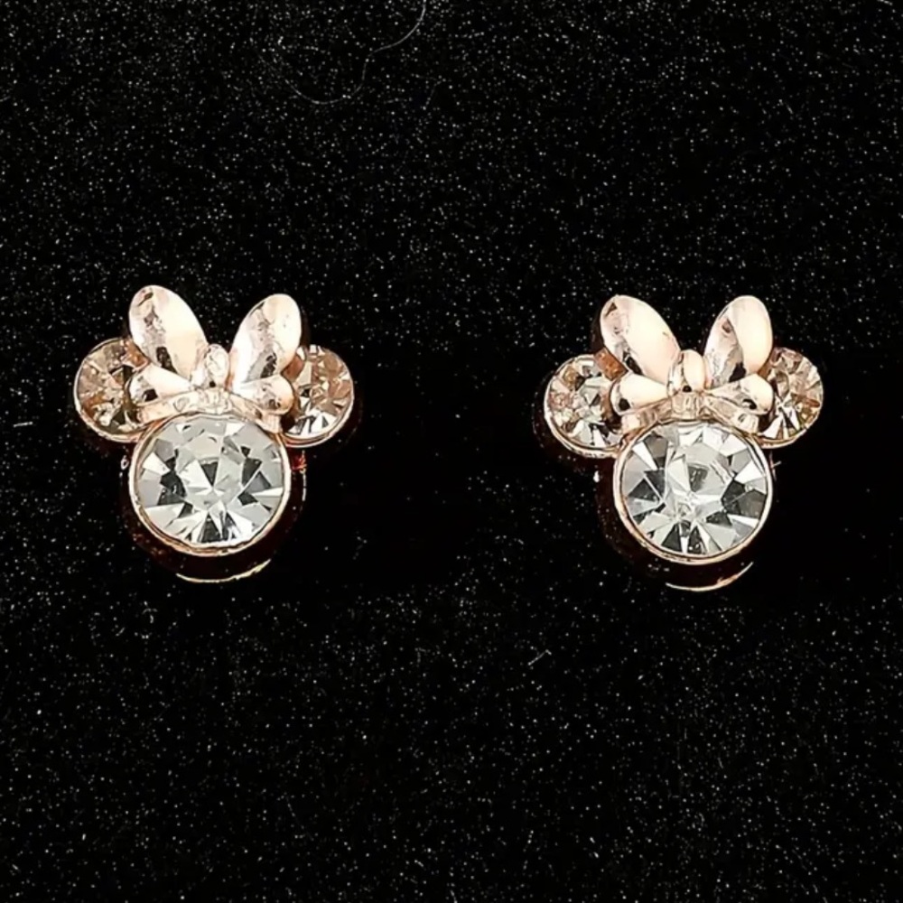 Minnie Mouse Rhinestone Earrings. New.
